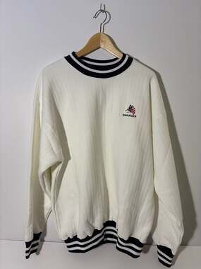 Sope Creek Saugatuck Crewneck Size Large White USA Vintage Sweatshirt